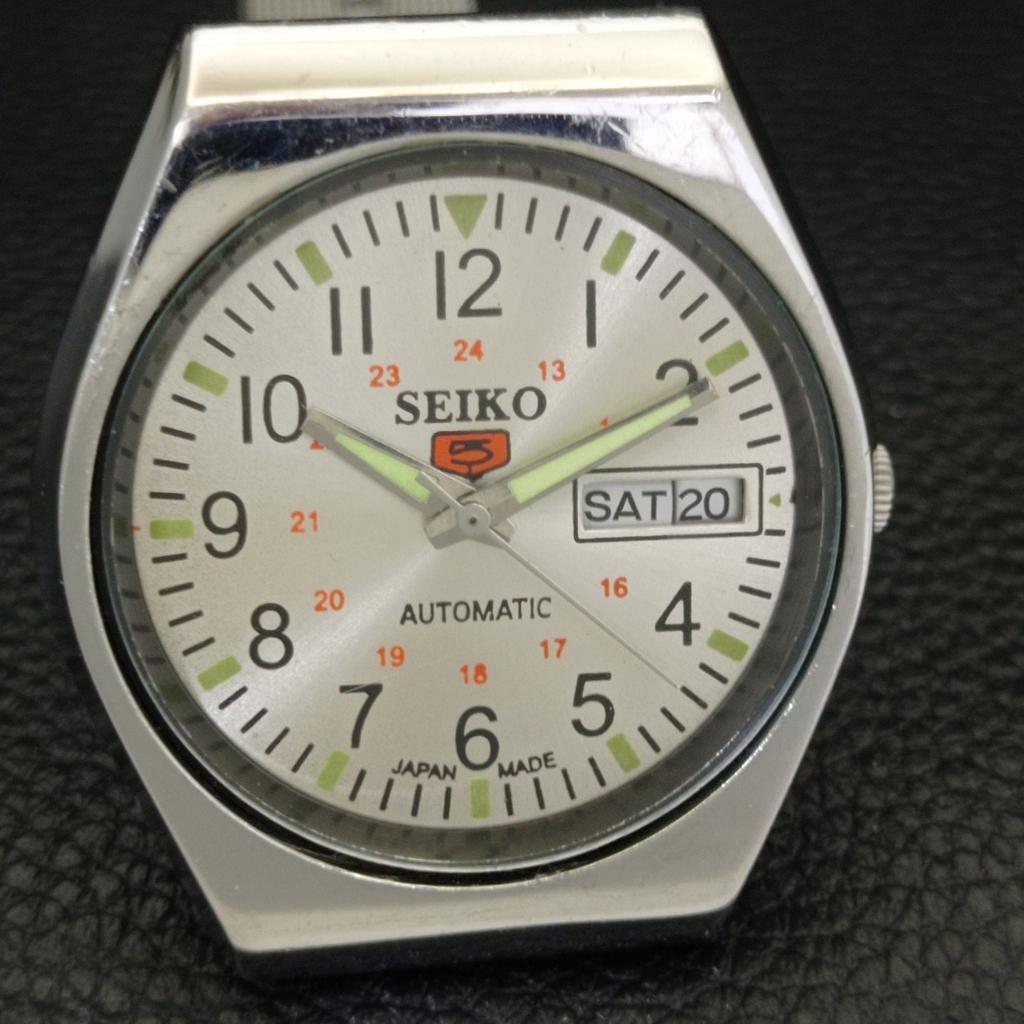 SEIKO 5 AUTOMATIC VINTAGE JAPAN 6309A MENS SILVER COLOR DIAL WATCH a701389-5 R206a-a701389