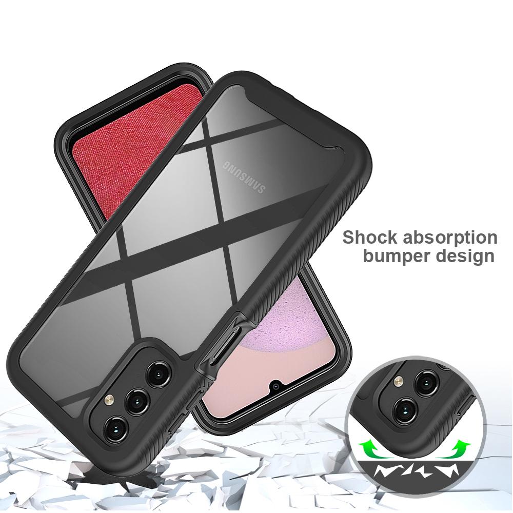 

For Samsung Galaxy A14 5G/A14 4G Phone Case PC+TPU Clear Phone Cover with Built-in PET Screen Protector Black