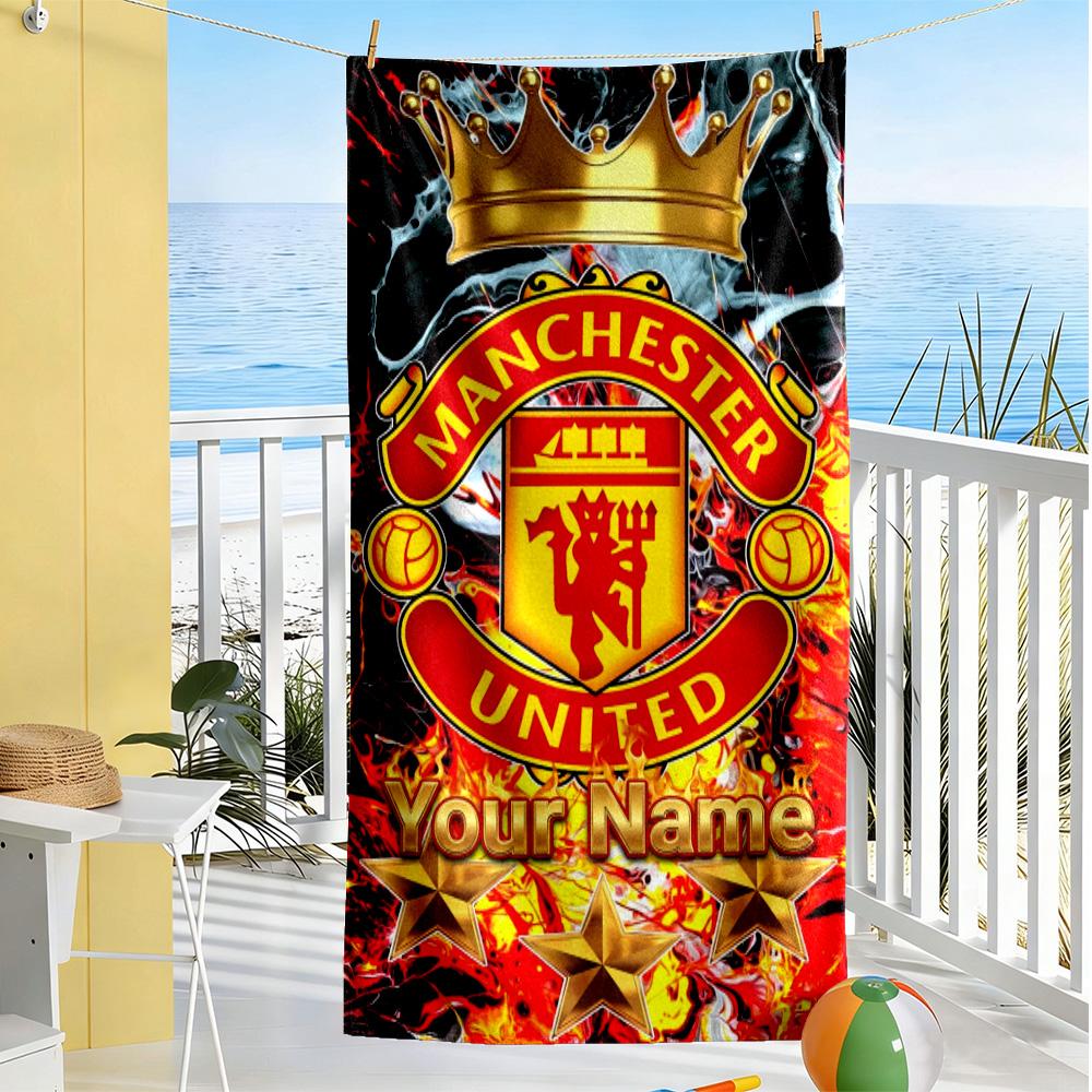 Manchester Personalized Name Beach Towel Soft Durable Quick-Dry Portable for SwimmingBeachCamping Travel Beach AccessoriesGym