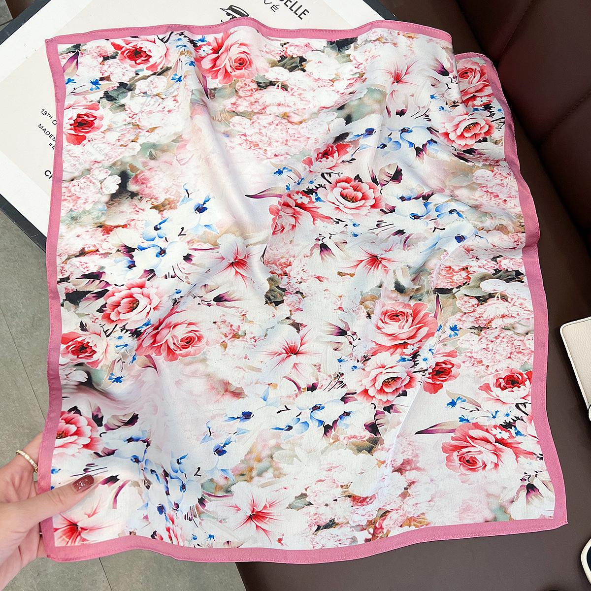 

100% Натуральный Настоящий Шарф из Шелка Шейный Платок Фуляр Женская Бандана Шарфы для Женщин Хиджаб Галстук Шаль Накидки Квадратный Высокое Качество Real Silk 53x53cm