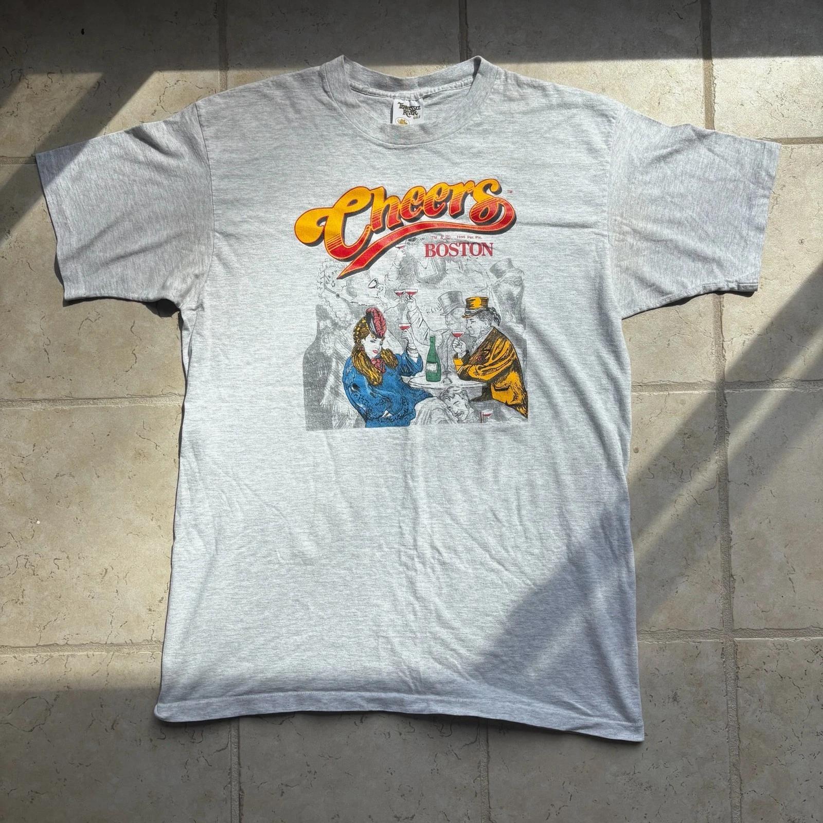 

Vintage 1996 Cheers Boston Graphic Tee Tennessee River USA Made Single Stitch XL 3XL