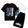 Anime Game Fortress Print Outdoor Street Kids T-shirt and Shorts Summer Home Casual Outfit Boy and Girl's Sports Set