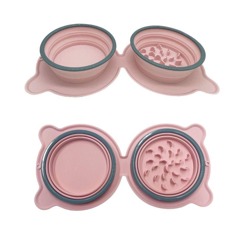 Dog Bowl Pet Collapsible Bowls, 2 Pack for Cats Dogs, Portable Pet Feeding Watering Dish for Walking Traveling with 1 Carabiners