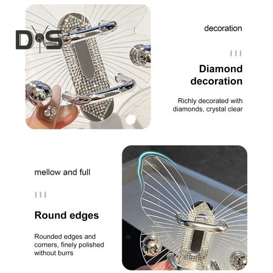Transparenter Haken Starke Tragfähigkeit Schmetterlingsform Einfache Installation Selbstklebender Schlüsselhandtuchhaken Lagerregal