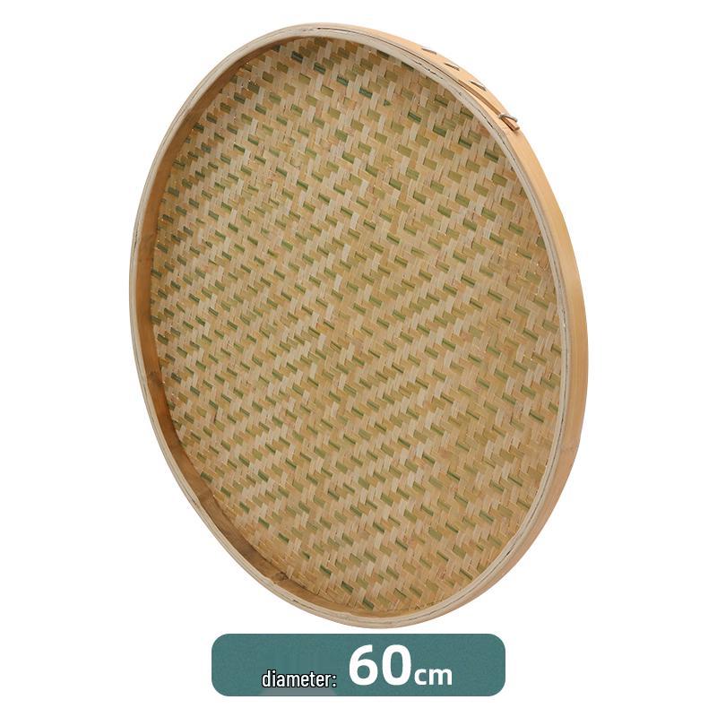 Bamboo Weaving Green Winnowing Basket/Restaurant Sashimi Platter with or without Holes for Drying, Sieving, Tea Sampling, or Decorative Use