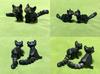 Black Cat Figurine, Articulated, Miniature Size, 12cm Total Length, Desktop Display Animal Toy [Used]