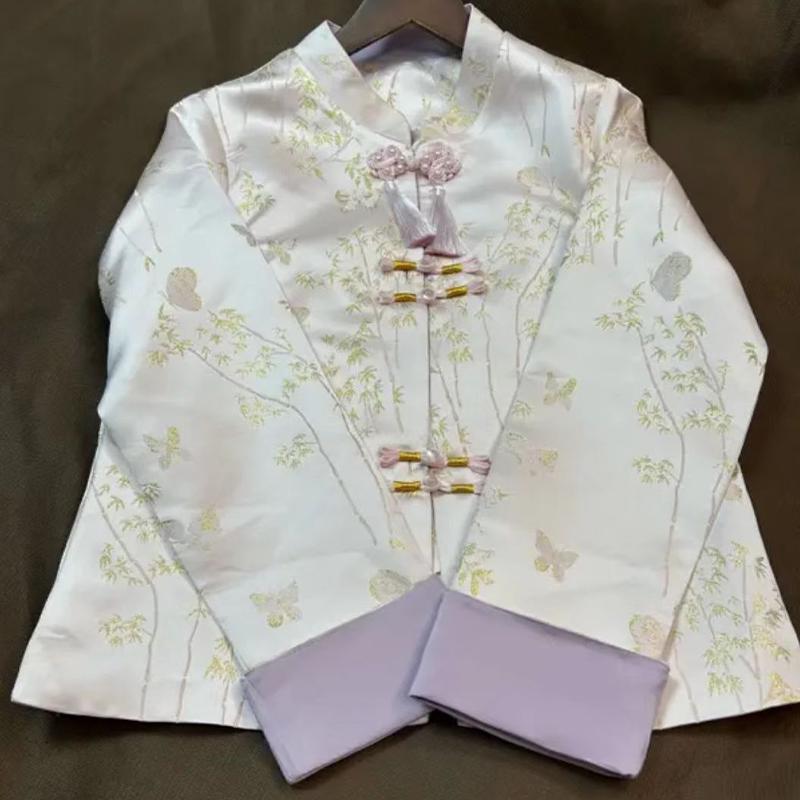 Women's Retro Jacquard Frog Button Jacket - Spring/Autumn Long Sleeve Cardigan
