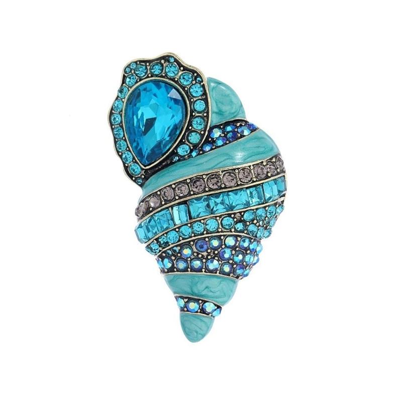 

Colorful Rhinestones Conch Brooch Elegant Vibranting Color Drip Oil Designs Accessory for Costumes Enhancements 1