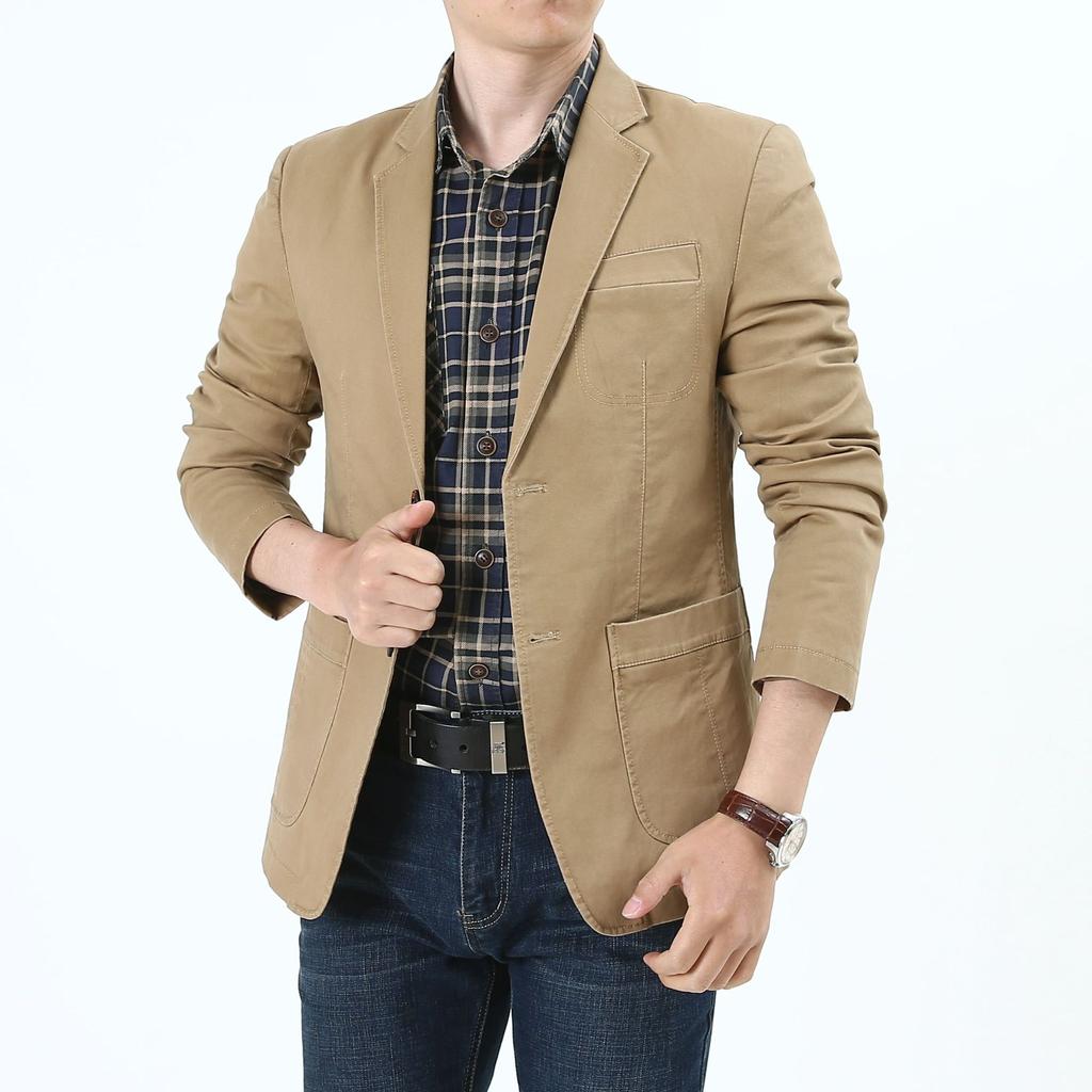 Men's New Men's Casual Suit Stretch Middle-Aged Dad Loose Suit Jacket
