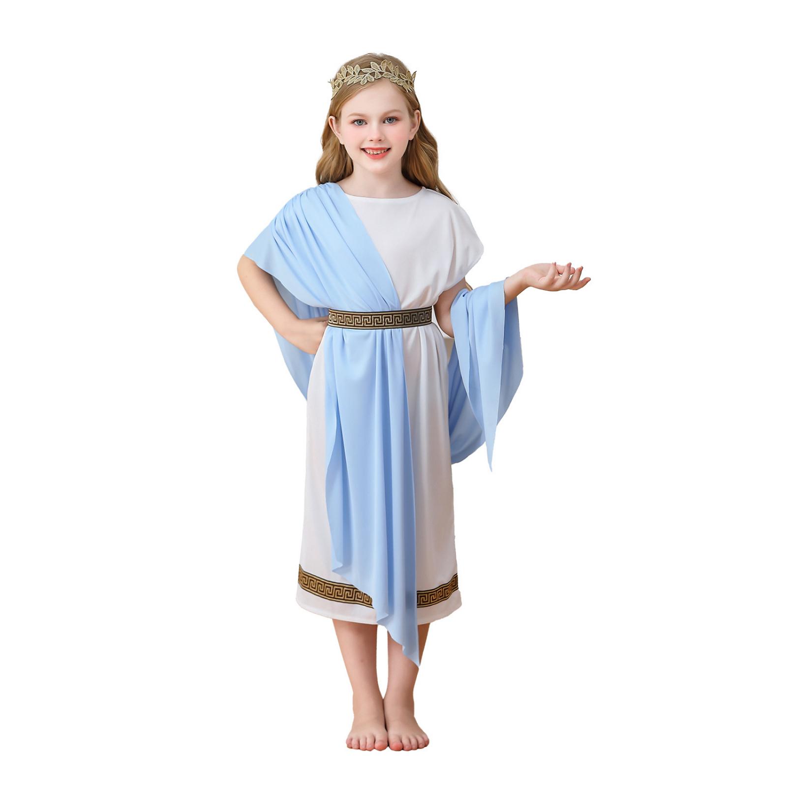 

Halloween Children s Costumes Greek Mythology Boys And Girls Clothing Roman Performance Outfits Toga Robes Long Robes 160 небо синє кольору