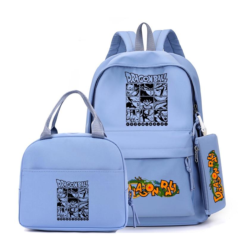 3Pcs/set Anime Dragon Ball Backpack with Lunch Bag for Girl Boy Back To School Bookbag Schoolbag Men Women Travel Bag Mochila