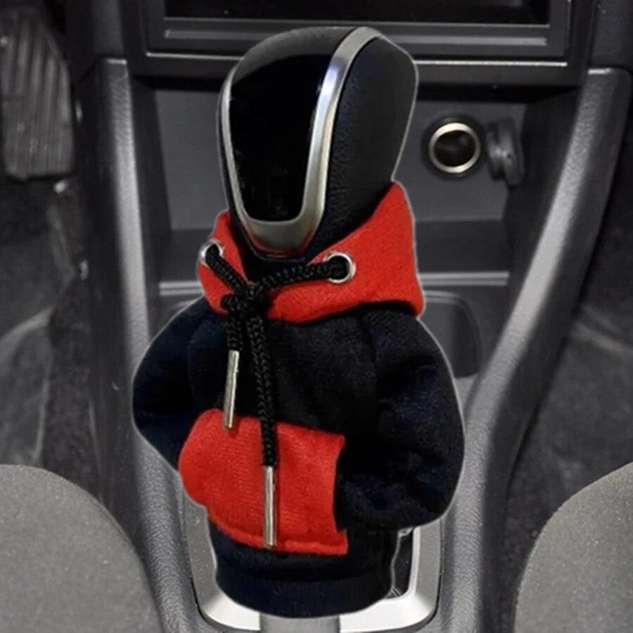 2023 New Car Fashion Hoodie Car Shift Knob Cover Manual Handle Gear Lever Decoration Hoodie Cover Auto Car Interior Accessories