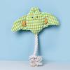 Plush Manta Ray Dog Chew Toy with Cotton Rope Squeaky Stuffed Sea Animal Plushie Boredom Reduction Dog Teething Interactive Toy