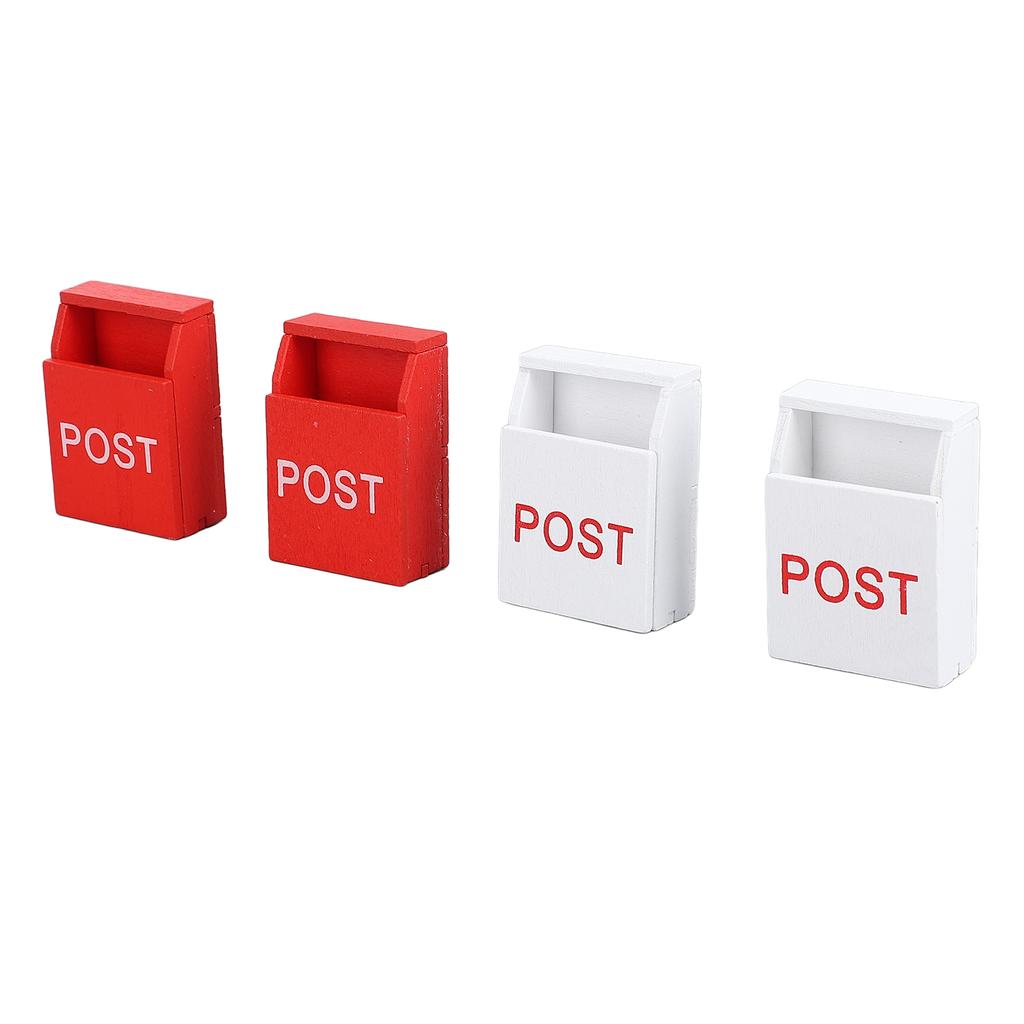 10Pcs Decorative Mailbox Outdoors Furniture Wooden Kids House Toy Mini Home Decor Craft White and