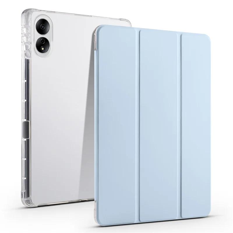 Capa de Couro para Xiaomi Poco Pad Redmi Pad Pro 2024 12.1 Polegadas Capa Porta-Lápis Suporte Dobrável Traseira de TPU Macio Capa Magnética para Tablet