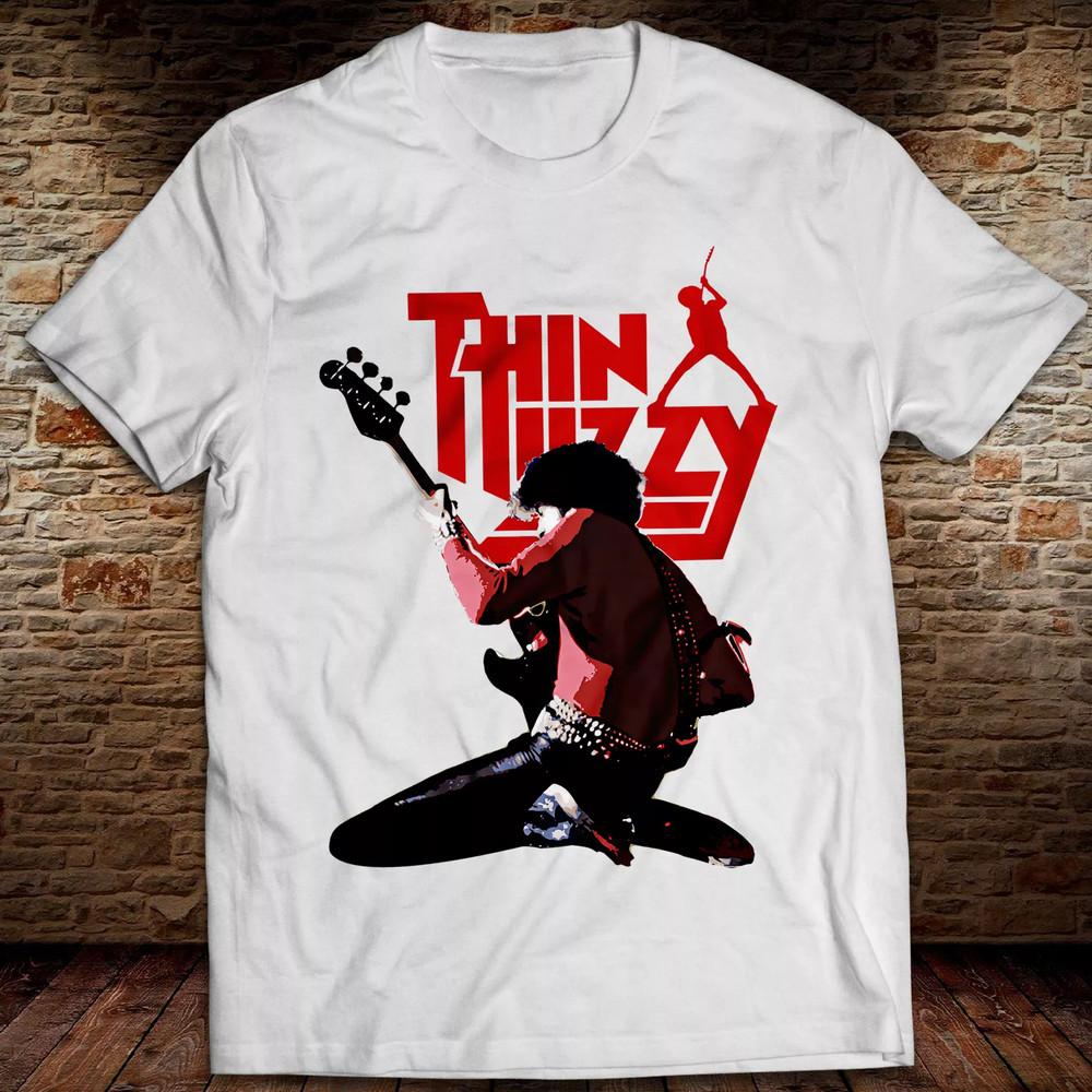 Rare Thin Lizzy Band White Cotton All To 4XL Shirt Adults Unisex T-Shirt XXXXL