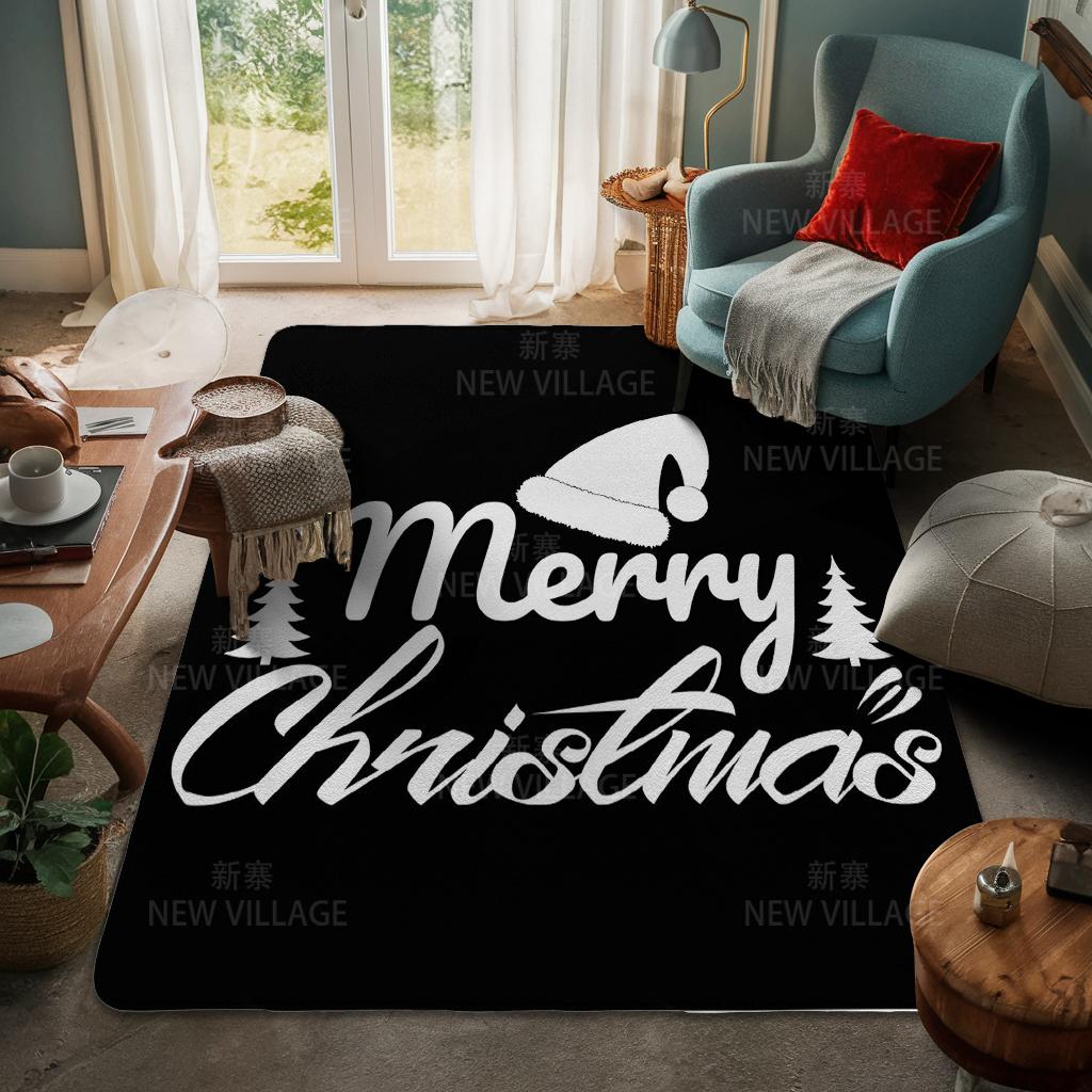 House Entrance Carpet Home Door Mat Living Room Bath Foot Bathroom Non-slip Water Absorption Rugs Bath Merry Christmas Winter