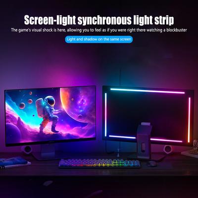 Умные игровые светодиодные ленты Подсветка для ПК RGB-синхронизация Световая панель Подсветка синхронизирующаяся с экраном монитора компьютера Управление через приложение Декор для игровой комнаты