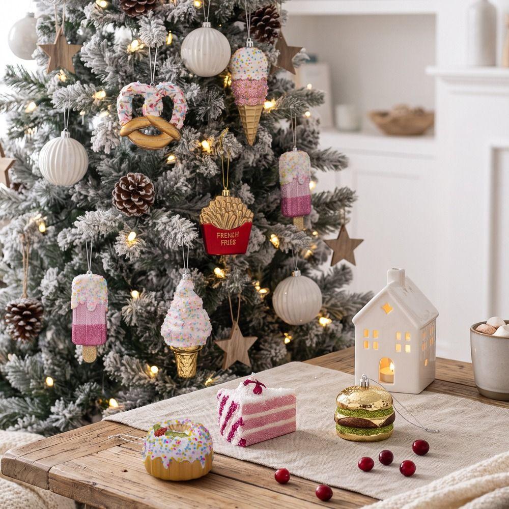 Shiny Metallic Christmas Hanging Decor Holiday Tree Decorations  Home Holiday Decor