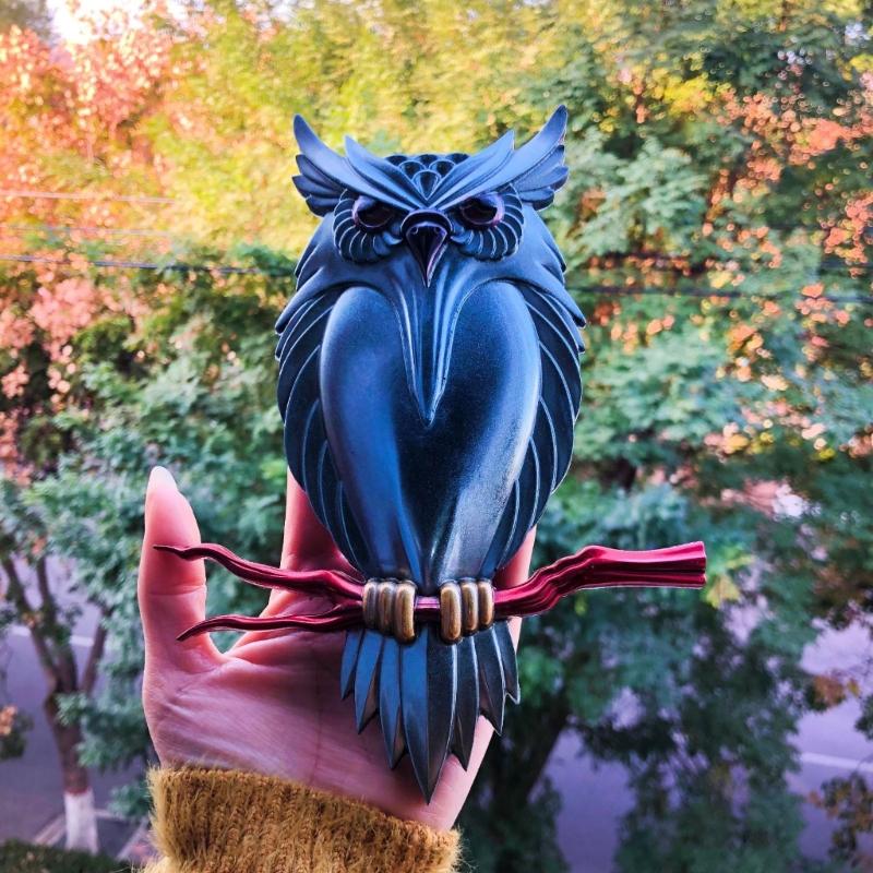 Creative and Stunning Owl Statues Expory Resin Moulds Reusable Silicone Mold Transparent/Blue Resin Mold for Gift Making