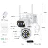 8MP 4K PTZ Wifi Camera Dual Lens Wireless Outdoor Surveillance Camera Ai Human Detect Security IP Camera Auto Tracking iCSee App