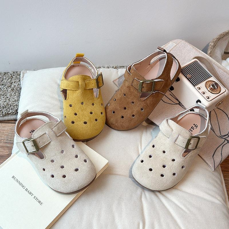 Comfort Summer Hollow-out Ventilated Shoes Child Versatile Suede Kids Sandals Anti-slippery Lightweith Boy Girl Footwear