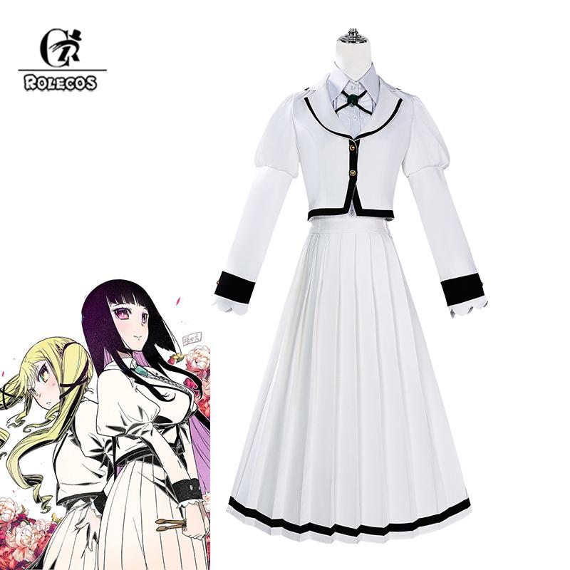 Rock Wa Lady No Tashinami Deshite Otoha Kurogane Cosplay Costume White Long Dress Halloween Suit