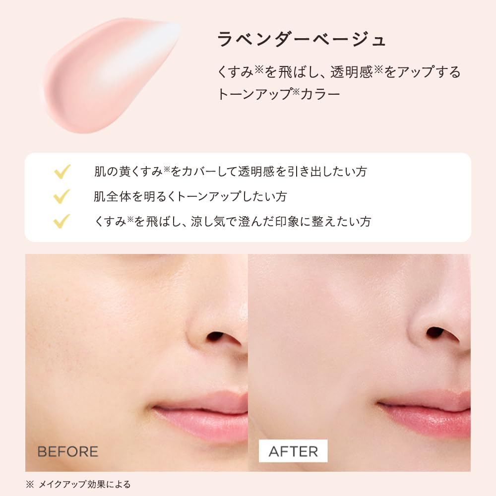 ETVOS Mineral Inner Treatment Base #Lavender Beige SPF31 PA+++ (Makeup Base, Sunscreen, Adds Radiance, and Has Been Tested for Its Ability To Reduce T