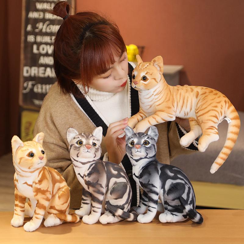 Simulation 3D Cat Doll Plush Toy Kitten Cat Doll Children'S Birthday Gift