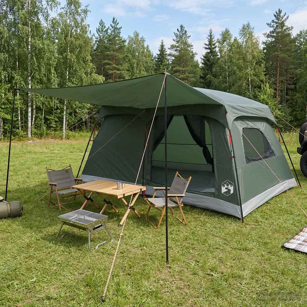 Family Tent Olive Green 420 x 305 x 200 cm Polyester and Steel