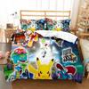 Pokemons Cartoon Anime Bedding Set Kawaii Pikachu Gengar Eevee Charizard Quilt Duvet Cover Pillowcase Kid Bed Set Twin King Size