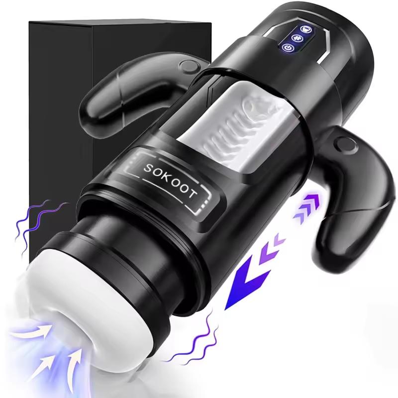 Telescopic Automatic Male Mastubator Cup 9 Vibrations & 6 Thrusting & 3 Sucking Mode Penis Pump Massager Adult Sex Machine Toys Men