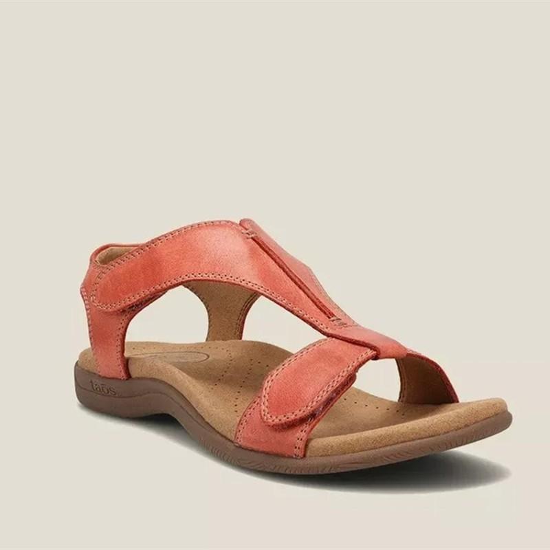 

Fashion Plus Size Sandals Women s Summer New European and American Flat Arch Massage One Word Casual Beach Sandals 43 оранжевый