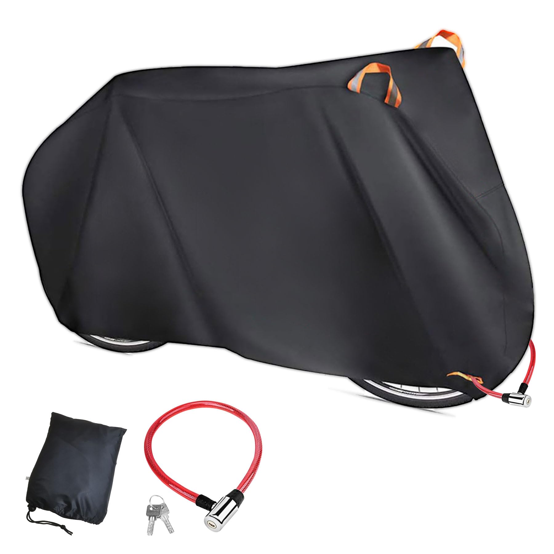 

XINZY Thick Waterproof 600D Bike Cover for Waterproof Rain Theft Reflective Adjustable Windproof Easy Fits Approximately Includes Storage Two and Lock