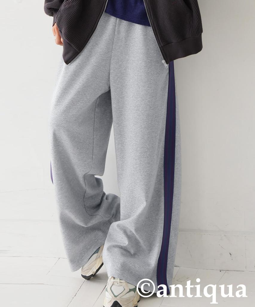 Antiqua Lange und Einheitsgröße Graue Damen-Hose mit Farbstreifen, Weit, NA-00489, 15,