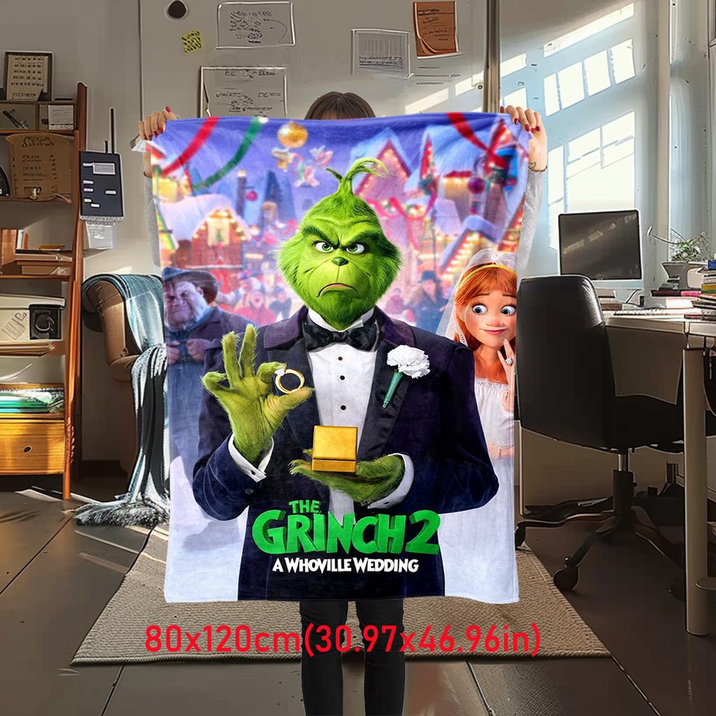 Christmas Gift Comedy Movie How the Grinch Stole Christmas blanket home warming, four season bed decoration sofa cover flannel throwing blanket K16