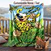 Custom Text Flannel Throw Blanket, Lightweight Cozy Bed Sofa BlanketMarsupilami