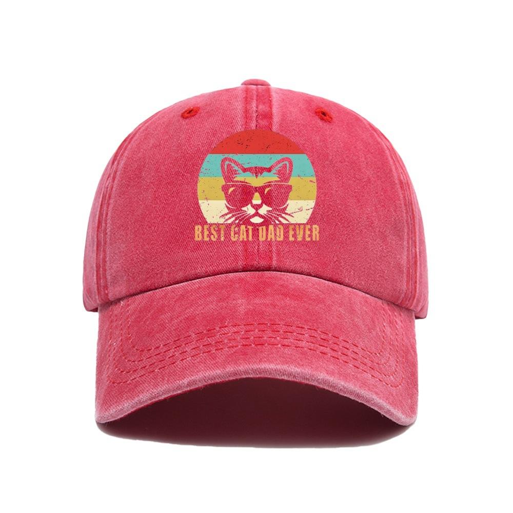 Wolf Head Printing Baseball Cap Washed Cotton Outdoor Adjustable Dad Hat Unisex
