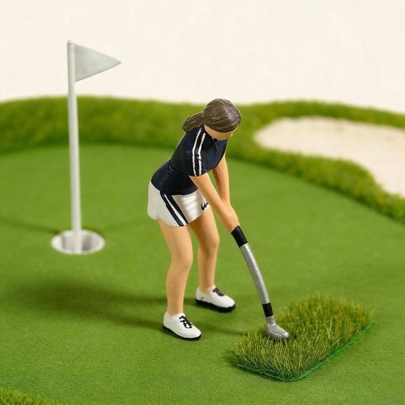 Golf Player Figure Model 1:64 Scale Hand Painted Miniature Figure for Miniature Scene Dioramas Props,Model Car Display