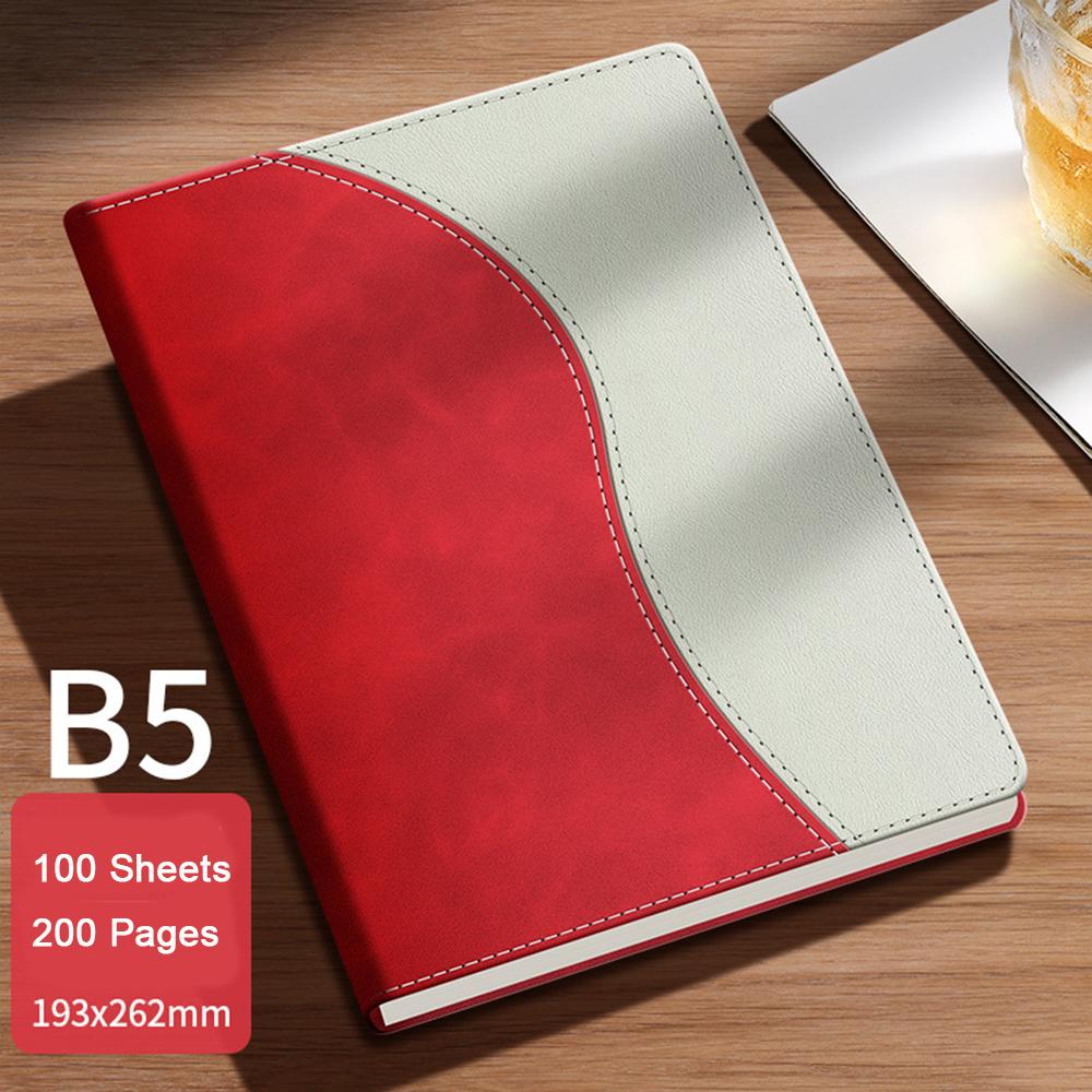 (Logo can be engraved) A5/B5 leather student subject notebook, business meeting record book, notepad, office ledger, diary, lined inner pages