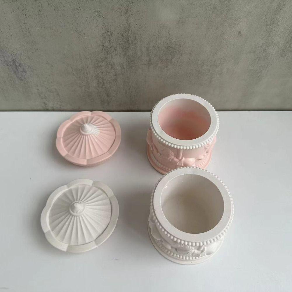 DIY Crafts Carousel Silicone Mould Elegant Candle Cup Molds Jewelry Box Mold  Holiday Party Gifts