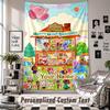 Custom Tapestry Wall Hanging, Animal Crossing Personalized Name Text Home Wall Decor
