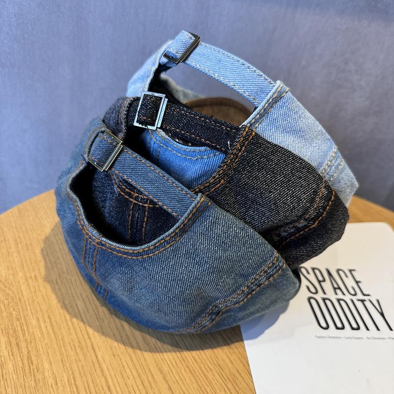 New Washed Old Retro Denim Splicing Octagonal Hat Literary Small Fresh Fashion Painter Hat Tide