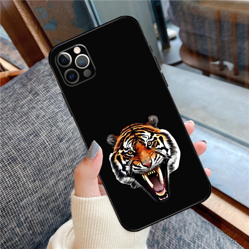 Ferocious Tiger Animal Phone Case For iPhone 16 15 14 12 11 13 Pro Max 12 13 Mini XR 15 16 Plus 16e Cover Shell
