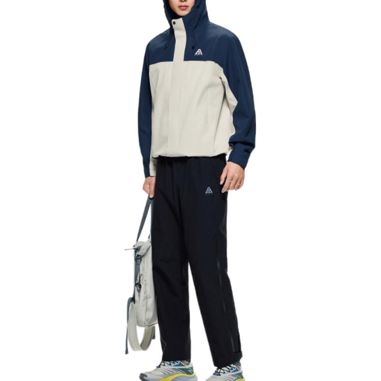 Anta Giacca Antivento Impermeabile 2.0 Giacca Outdoor con Cappuccio Uomo Giacche Blu Grigio 952437617-5