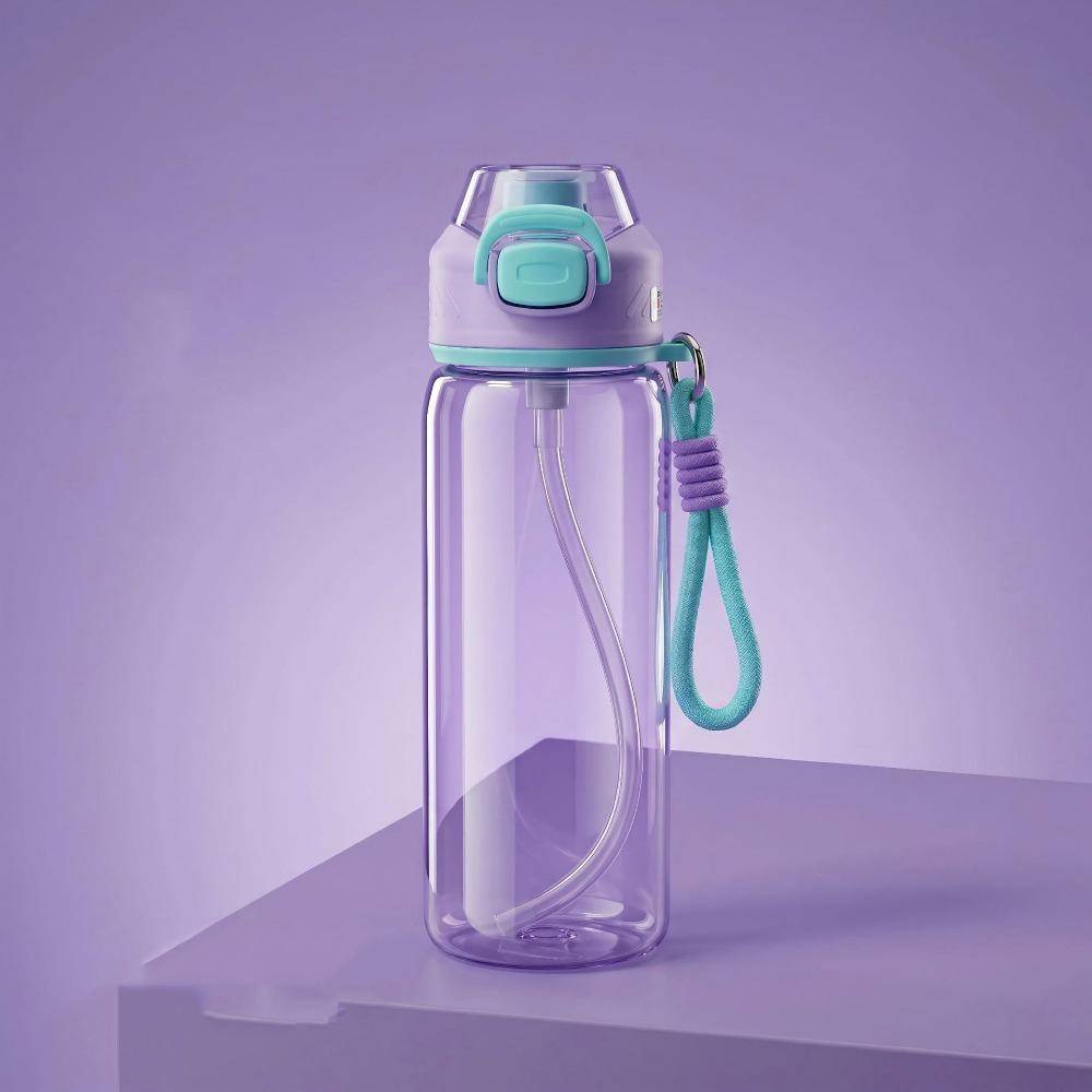 Large Capacity Drinking Straw Cup Heat Resistant Plastic Water Bottle Exercise Direct фиолетовый