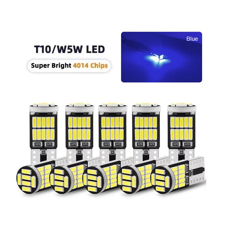 10PCS Auto Bulb T10 W5W 194 501 Led Canbus No Error Car Interior Light T10 26 SMD 4014 Chip Wedge Side Lights Instrument Lamp