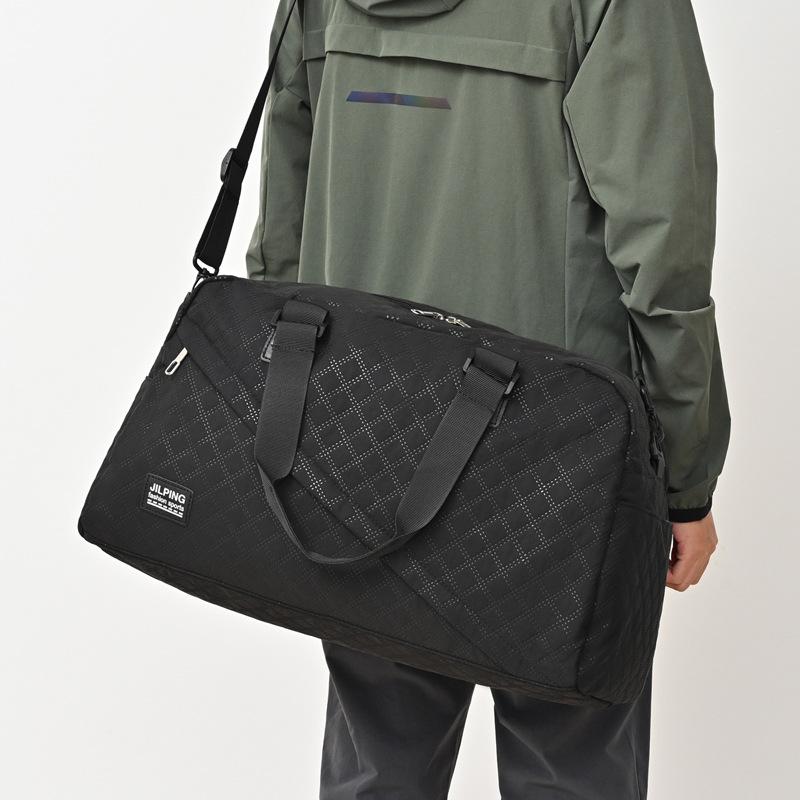 Women's Fashion Sports Bag Water-Repellent Yoga Bag Simple Diamond Camping Storage Bag Students' School Luggage Bag