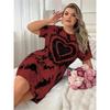 Women's Plus Size Printed Short Sleeve Round Neck Casual Breathable Dress