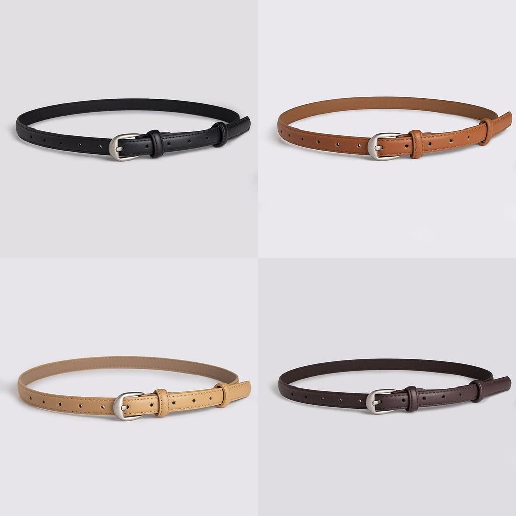 Faux Simple Women Leather Waist Belt Office Casual Fashion Round Buckle Metal